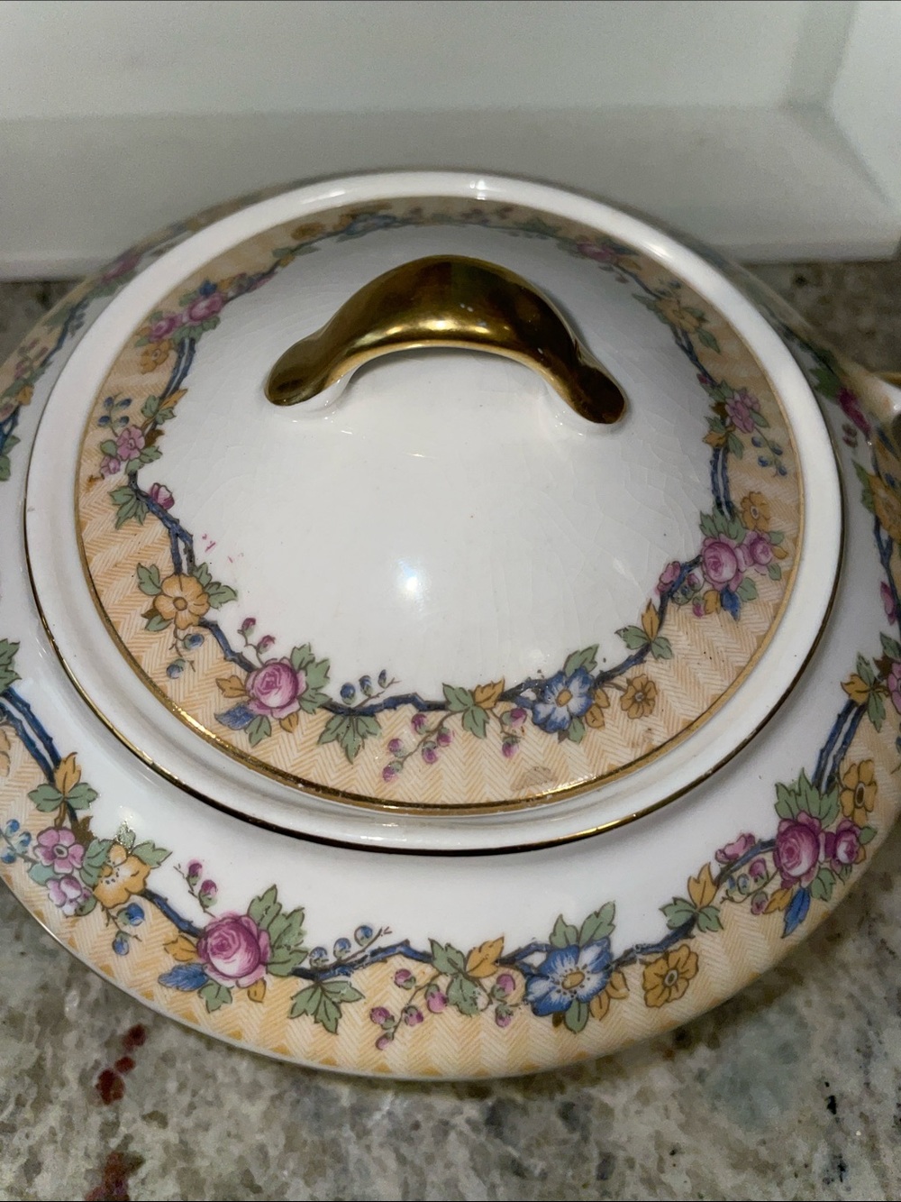 Vintage Canonsburg China Sugar & Creamer set with Gold Trim